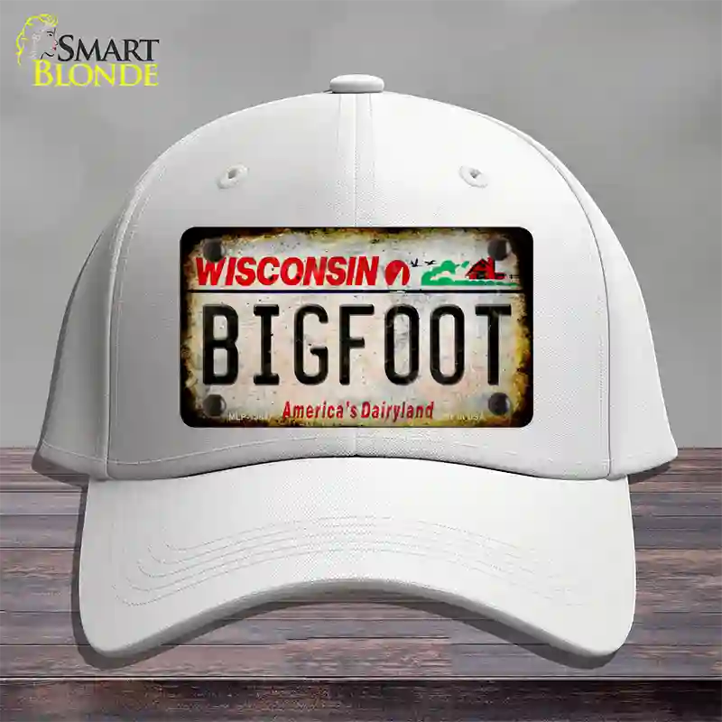 Bigfoot Wisconsin Novelty License Plate Hat Tag Cotton / White