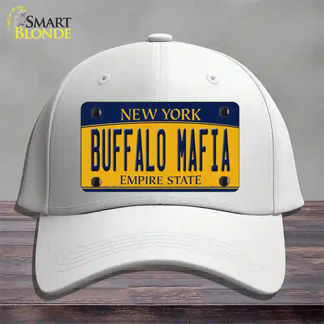 Buffalo Mafia NY Yellow Novelty License Plate Hat Tag Cotton / White