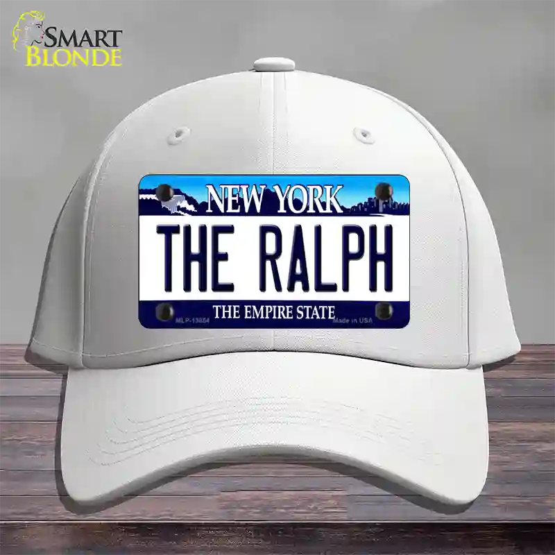 The Ralph NY Blue Novelty License Plate Hat Tag Cotton / White