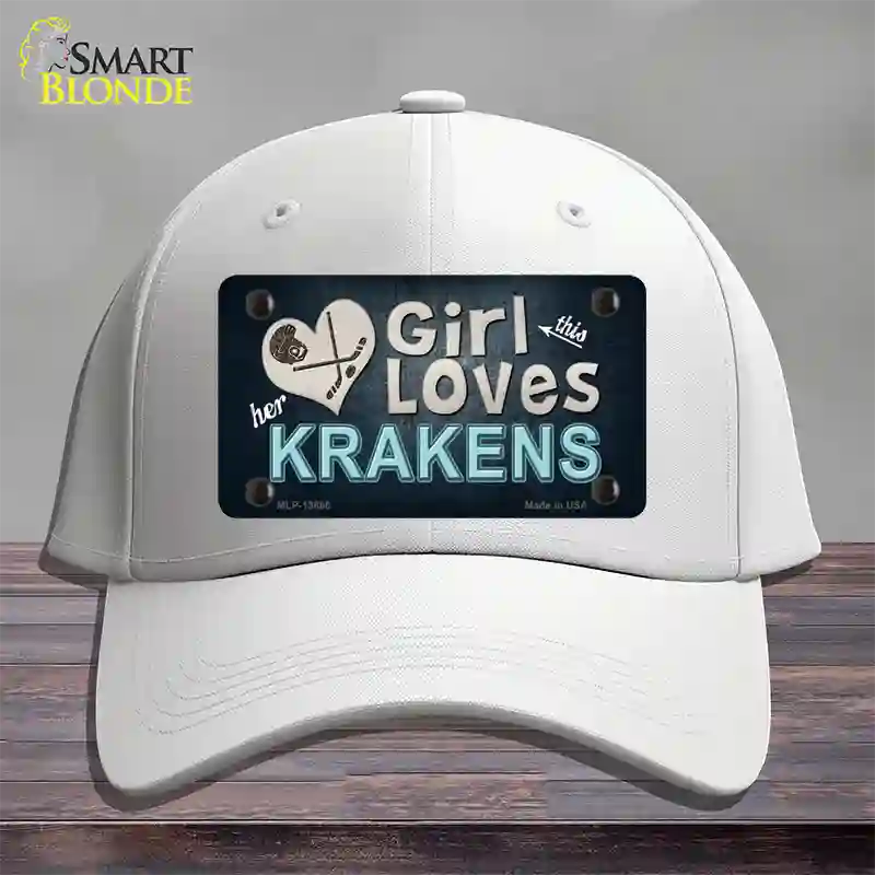 This Girl Loves Krakens Novelty License Plate Hat Tag Cotton / White