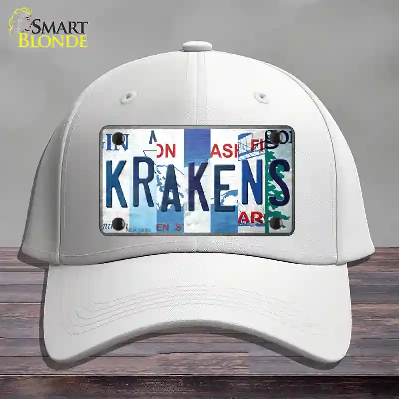 Krakens Strip Art Novelty License Plate Hat Tag Cotton / White