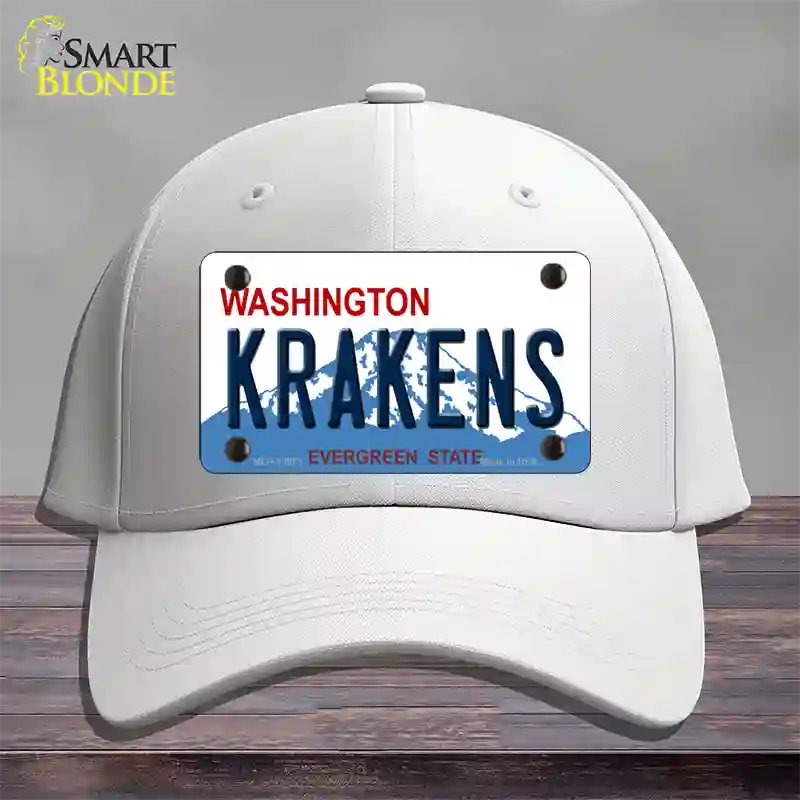 Krakens Washington Novelty License Plate Hat Tag Cotton / White