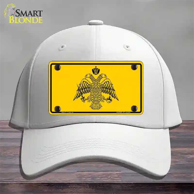 Byzantine Empire Flag Yellow Novelty License Plate Hat Tag Cotton / White