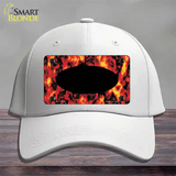 Fire Explosion With Black Center Oval Novelty License Plate Hat Cotton / White