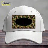 Green Camo Oval With Black Oval Center Novelty License Plate Hat Cotton / White