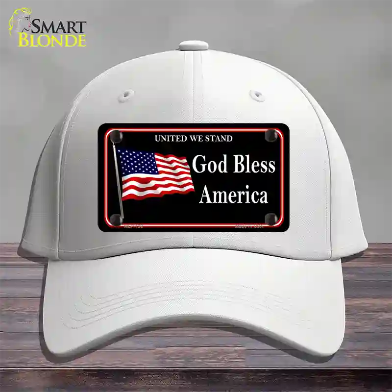 God Bless America Novelty License Plate Hat Cotton / White