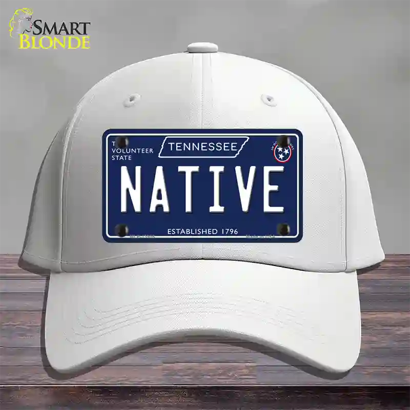 Native Tennessee Blue Novelty License Plate Hat Tag Cotton / White