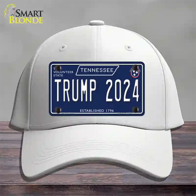 Trump 2024 Tennessee Blue Novelty License Plate Hat Tag Cotton / White