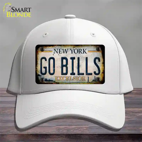 Go Bills New York White Novelty License Plate Hat Tag Cotton / White