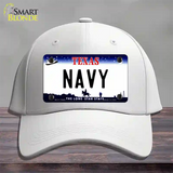 Texas Navy Novelty License Plate Hat Tag Cotton / White