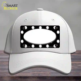 White Black Polka Dot Center Oval Novelty License Plate Hat Cotton / White