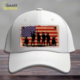 Military Soldiers American Flag Novelty License Plate Hat Tag Cotton / White