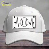 Baseball Heart Beat Novelty License Plate Hat Tag Cotton / White