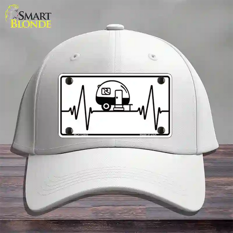 Camping Heart Beat Novelty License Plate Hat Tag Cotton / White