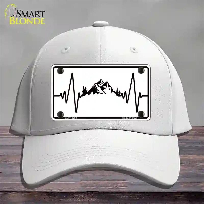 Mountains Heart Beat Novelty License Plate Hat Tag Cotton / White