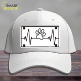 Paw Print Heart Beat Novelty License Plate Hat Tag Cotton / White