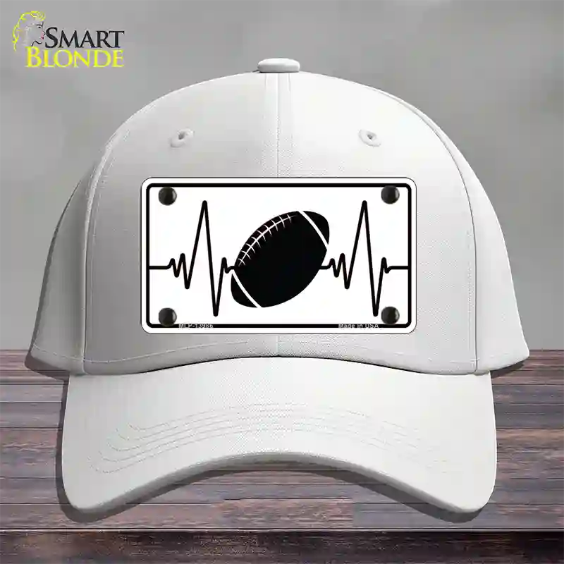 Football Heart Beat Novelty License Plate Hat Tag Cotton / White