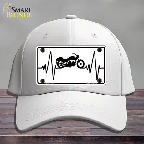 Motorcycle Heart Beat Novelty License Plate Hat Tag Cotton / White