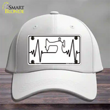 Sewing Heart Beat Novelty License Plate Hat Tag Cotton / White