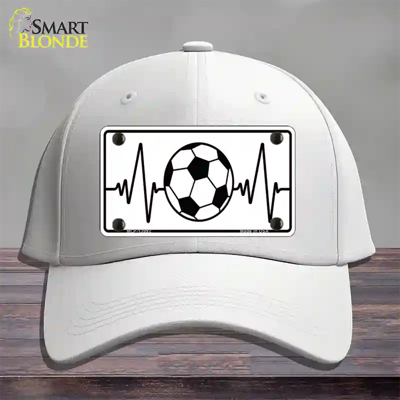 Soccer Heart Beat Novelty License Plate Hat Tag Cotton / White