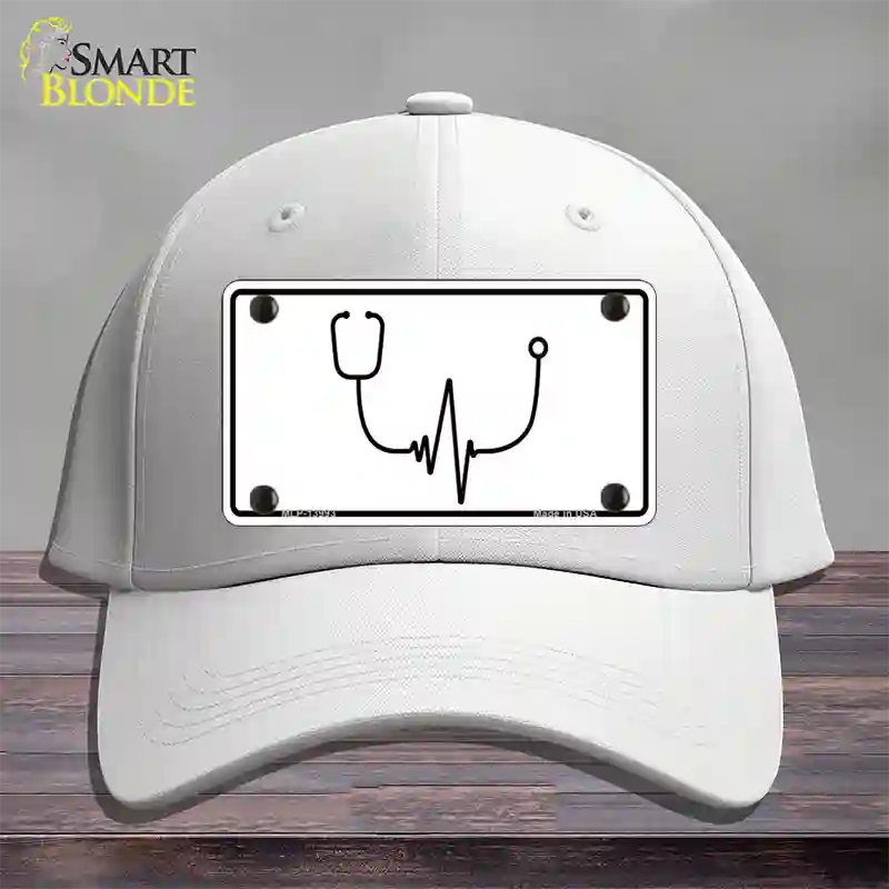 Stethoscope Heart Beat Novelty License Plate Hat Tag Cotton / White