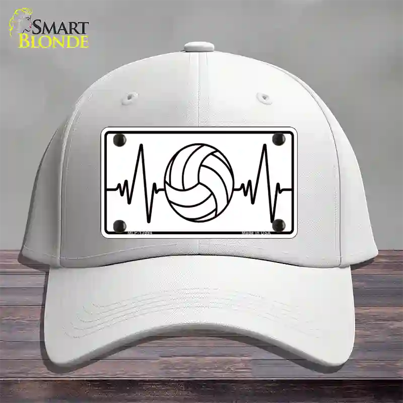 Volleyball Heart Beat Novelty License Plate Hat Tag Cotton / White