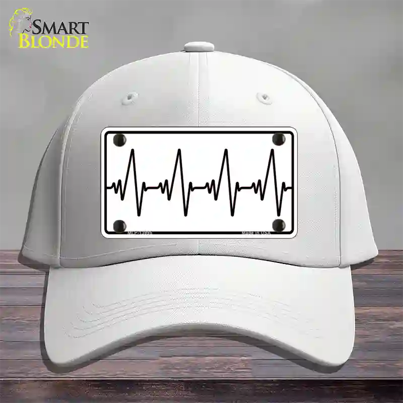 Heart Beats Novelty License Plate Hat Tag Cotton / White