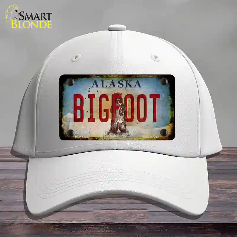 Bigfoot Alaska Novelty License Plate Hat Tag Cotton / White