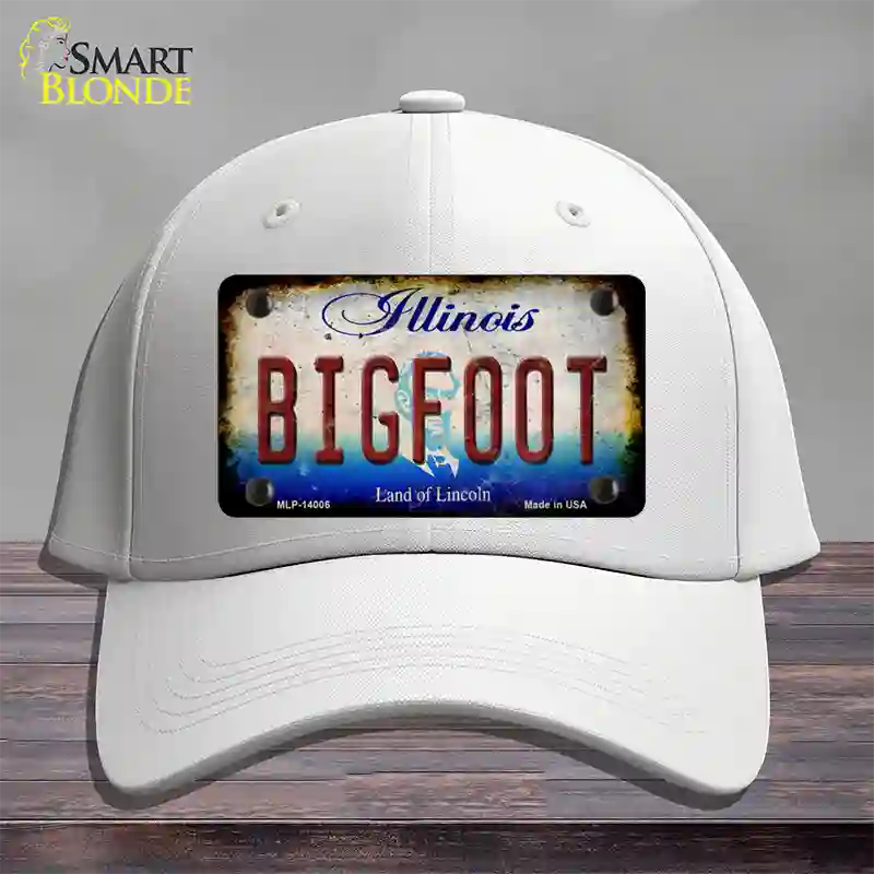 Bigfoot Illinois Novelty License Plate Hat Tag Cotton / White