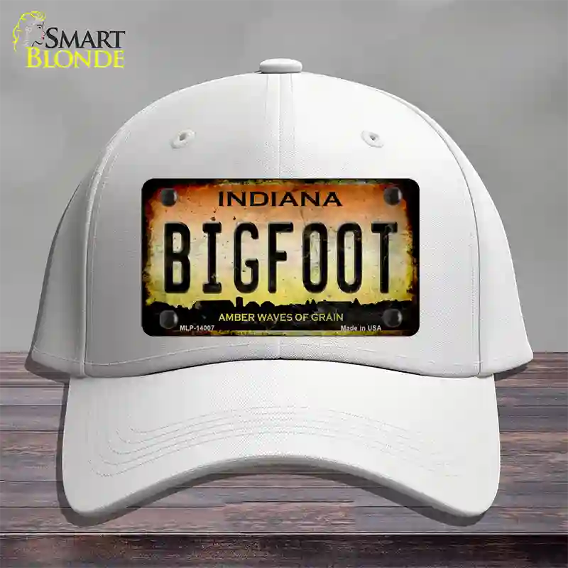 Bigfoot Indiana Novelty License Plate Hat Tag Cotton / White