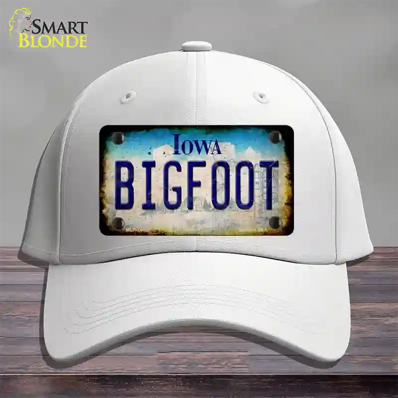 Bigfoot Iowa Novelty License Plate Hat Tag Cotton / White