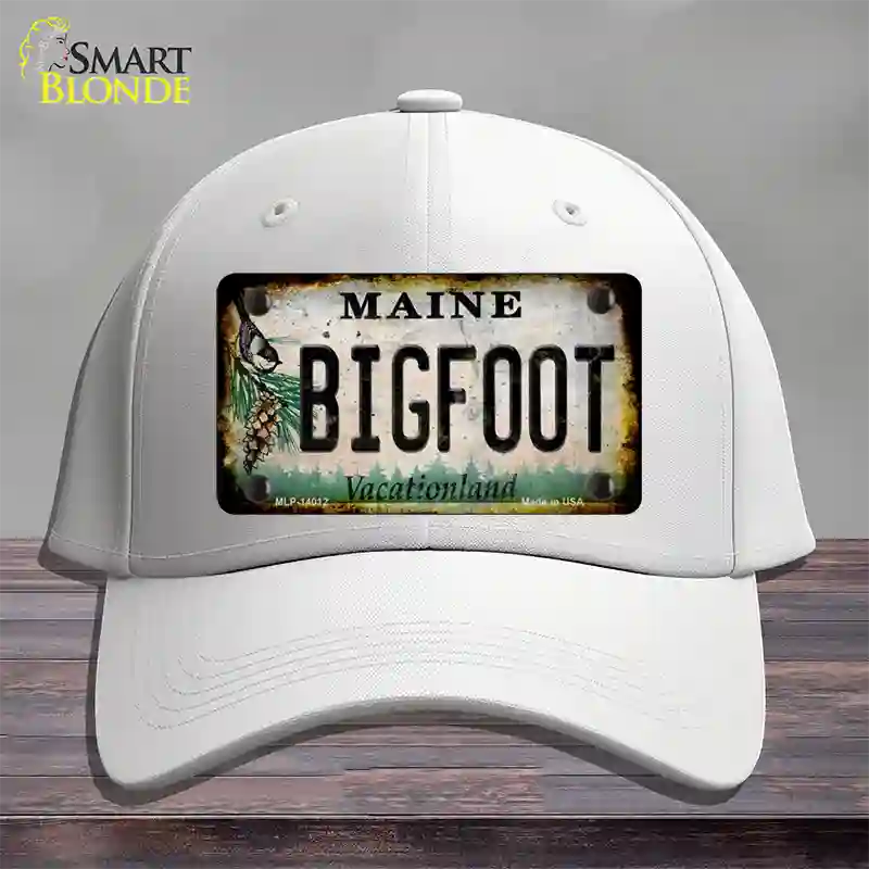 Bigfoot Maine Novelty License Plate Hat Tag Cotton / White