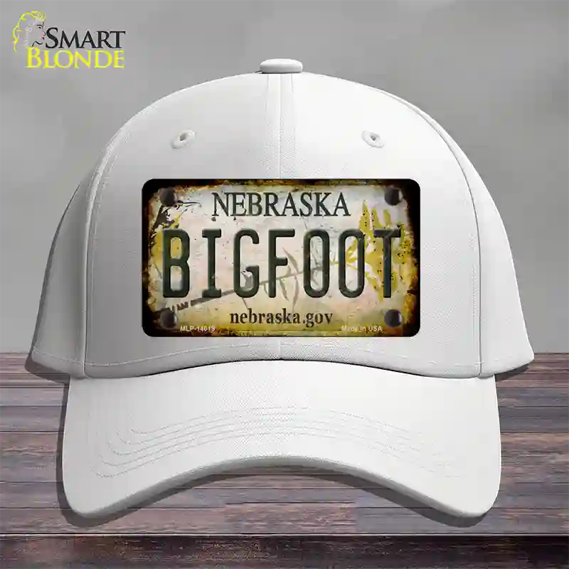 Bigfoot Nebraska Novelty License Plate Hat Tag Cotton / White