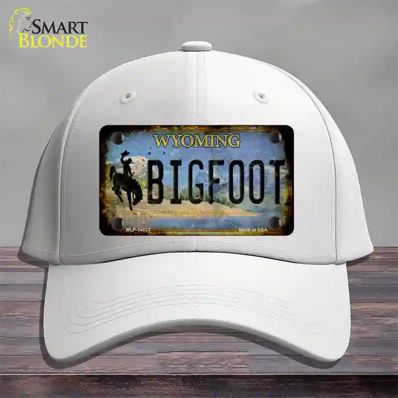 Bigfoot Wyoming Novelty License Plate Hat Tag Cotton / White