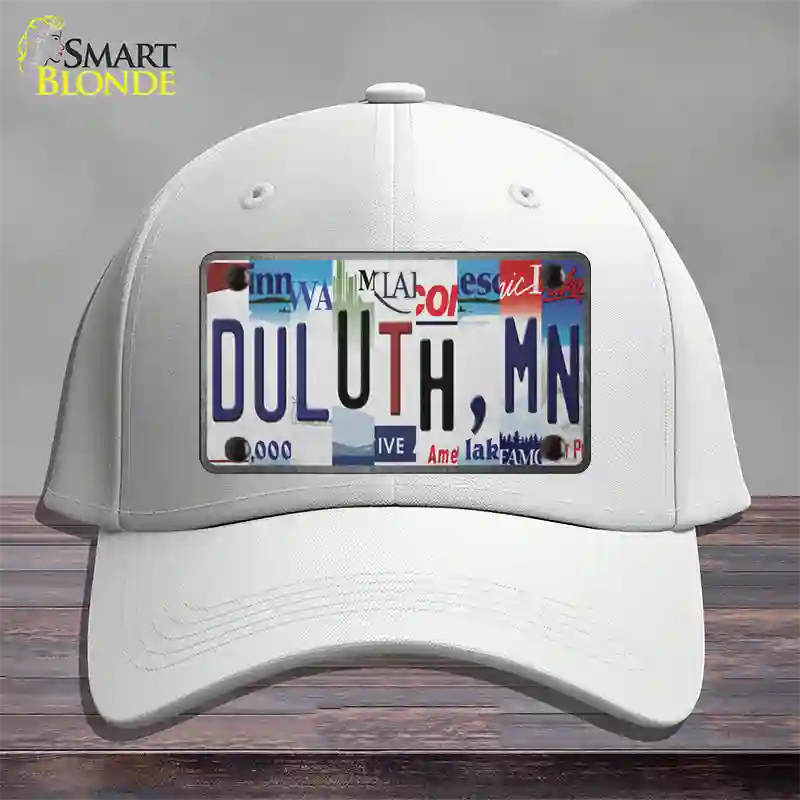 Duluth MN Strip Art Novelty License Plate Hat Tag Cotton / White