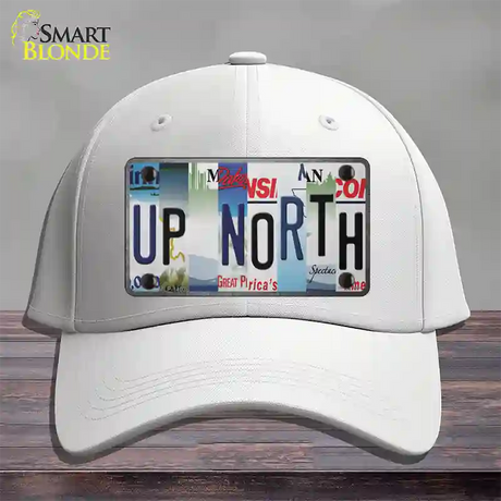 Up North Strip Art Novelty License Plate Hat Tag Cotton / White