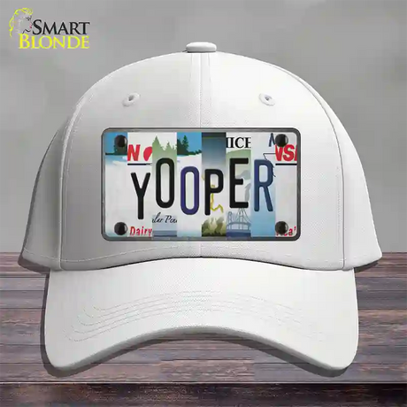 Yooper Strip Art Novelty License Plate Hat Tag Cotton / White