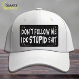 Dont Follow Me Stupid Novelty License Plate Hat Cotton / White