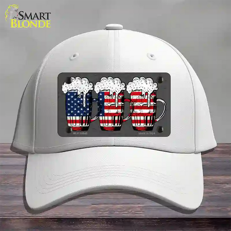 Three Beers America Novelty License Plate Hat Cotton / White