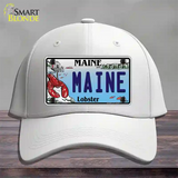 Maine Lobster Novelty License Plate Hat Cotton / White