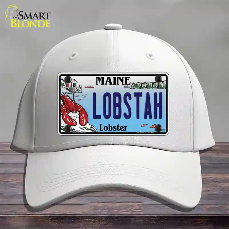 Lobstah Maine Lobster Novelty License Plate Hat Cotton / White