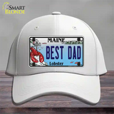 Best Dad Maine Lobster Novelty License Plate Hat Cotton / White