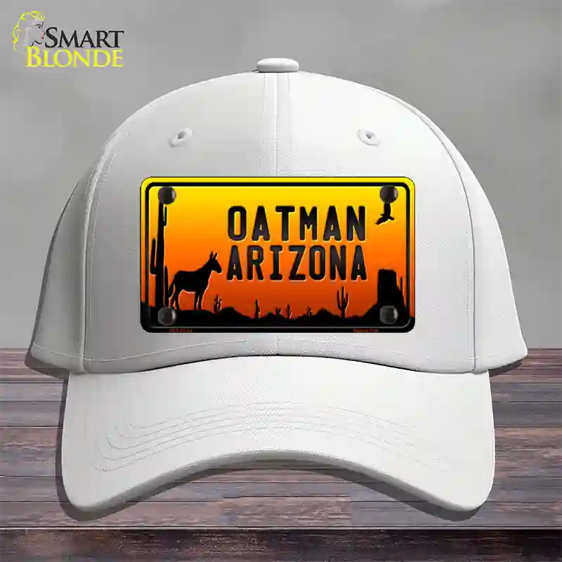 Oatman Arizona Scenic Background Novelty License Plate Hat Cotton / White