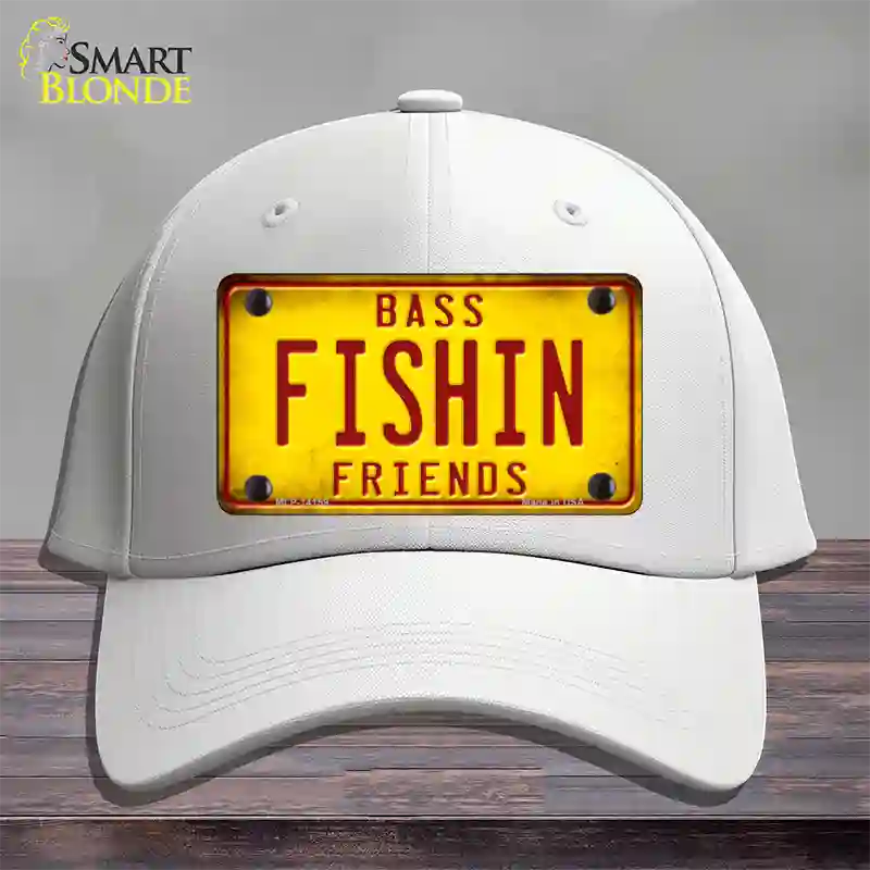 Fishin Friends Novelty License Plate Hat Cotton / White