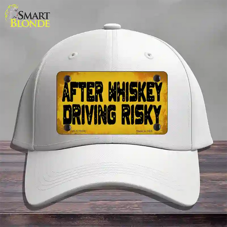 After Whiskey Driving Risky Novelty License Plate Hat Cotton / White