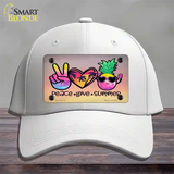 Peace Love Summer Novelty License Plate Hat Cotton / White