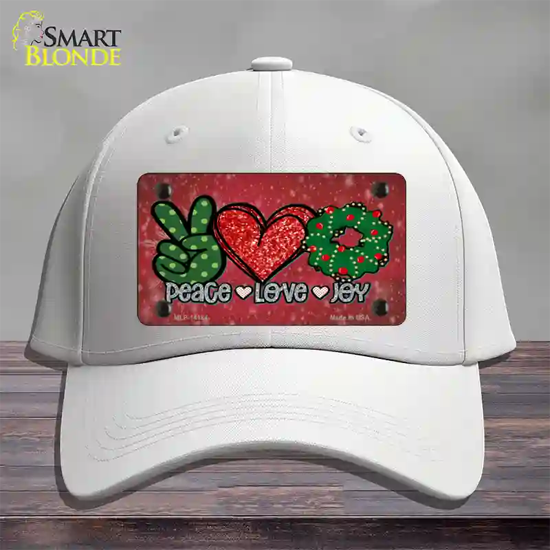 Peace Love Joy Novelty License Plate Hat Cotton / White