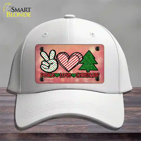 Peace Love Christmas Novelty License Plate Hat Cotton / White