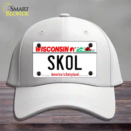 Skol Wisconsin Novelty License Plate Hat Cotton / White