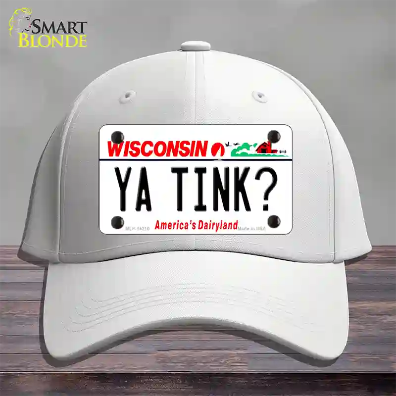 Ya Tink Wisconsin Novelty License Plate Hat Cotton / White